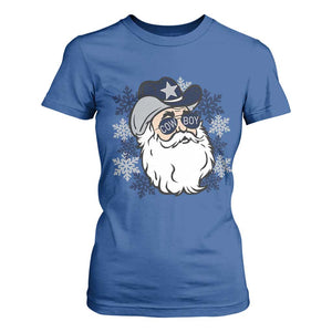 Western Cowboy Santa Christmas T Shirt For Women Cool Retro Nostalgic Xmas Gift TS02 Royal Blue Print Your Wear