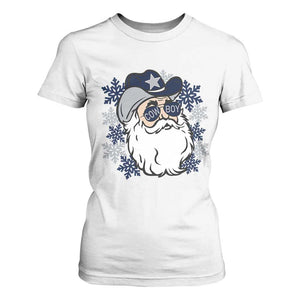 Western Cowboy Santa Christmas T Shirt For Women Cool Retro Nostalgic Xmas Gift TS02 White Print Your Wear