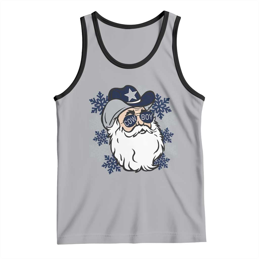 Western Cowboy Santa Christmas Tank Top Cool Retro Nostalgic Xmas Gift TS02 Athletic Heather Black Print Your Wear
