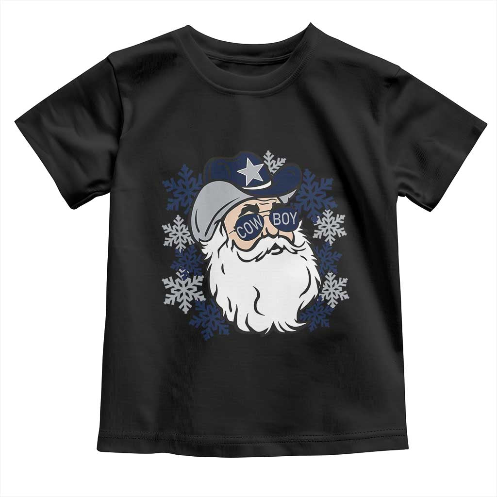 Western Cowboy Santa Christmas Toddler T Shirt Cool Retro Nostalgic Xmas Gift TS02 Black Print Your Wear