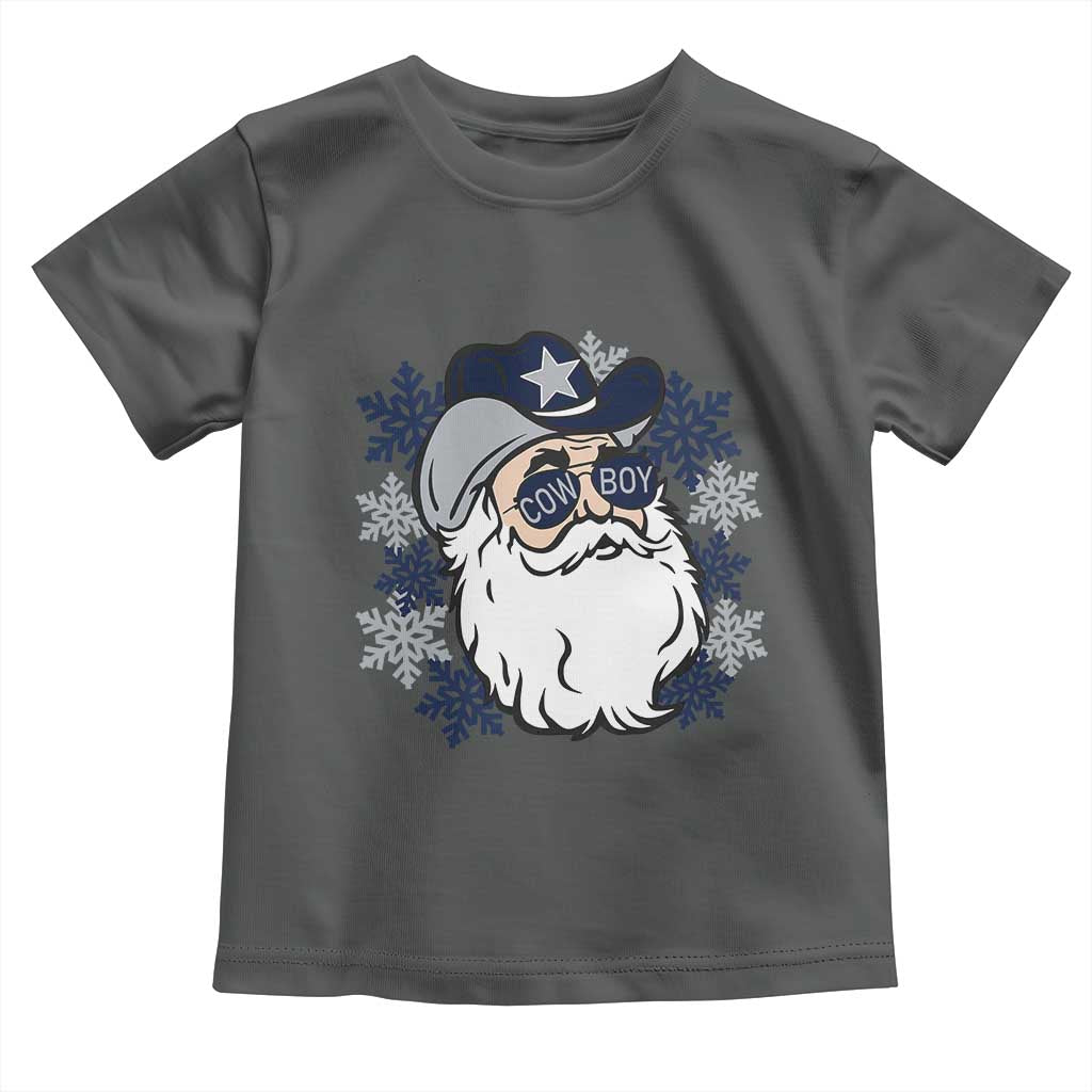 Western Cowboy Santa Christmas Toddler T Shirt Cool Retro Nostalgic Xmas Gift TS02 Dark Heather Print Your Wear