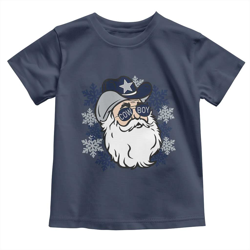 Western Cowboy Santa Christmas Toddler T Shirt Cool Retro Nostalgic Xmas Gift TS02 Navy Print Your Wear