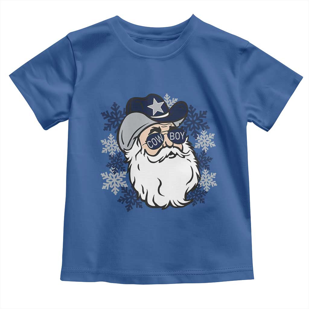 Western Cowboy Santa Christmas Toddler T Shirt Cool Retro Nostalgic Xmas Gift TS02 Royal Blue Print Your Wear
