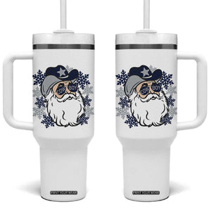 Western Cowboy Santa Christmas Tumbler With Handle Cool Retro Nostalgic Xmas Gift TS02 One Size: 40 oz White Print Your Wear