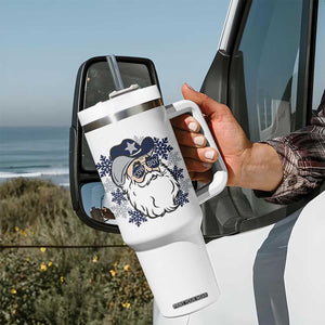 Western Cowboy Santa Christmas Tumbler With Handle Cool Retro Nostalgic Xmas Gift TS02 Print Your Wear