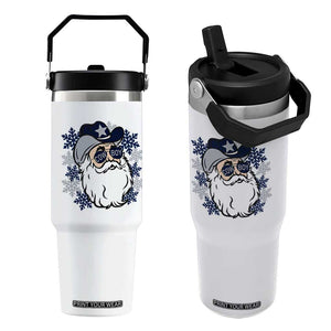 Western Cowboy Santa Christmas Flip Straw Tumbler Cool Retro Nostalgic Xmas Gift TS02 One Size: 30 oz White Print Your Wear