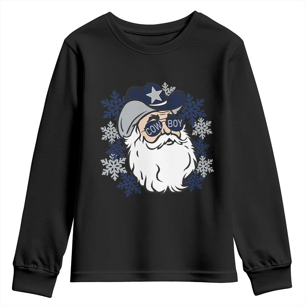 Western Cowboy Santa Christmas Youth Sweatshirt Cool Retro Nostalgic Xmas Gift TS02 Black Print Your Wear