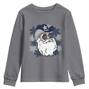 Western Cowboy Santa Christmas Youth Sweatshirt Cool Retro Nostalgic Xmas Gift TS02 Charcoal Print Your Wear