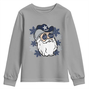 Western Cowboy Santa Christmas Youth Sweatshirt Cool Retro Nostalgic Xmas Gift TS02 Sport Gray Print Your Wear