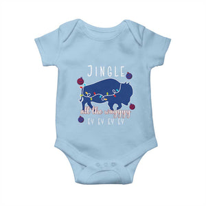 Buffalo Christmas Jingle All the Way Ey Baby Onesie Xmas Lights Funny Holiday Gift TS02 Light Blue Print Your Wear