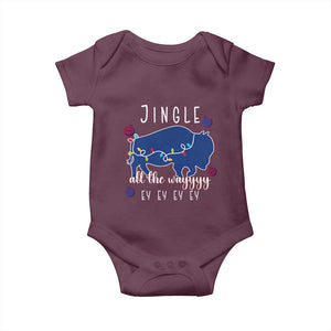 Buffalo Christmas Jingle All the Way Ey Baby Onesie Xmas Lights Funny Holiday Gift TS02 Maroon Print Your Wear