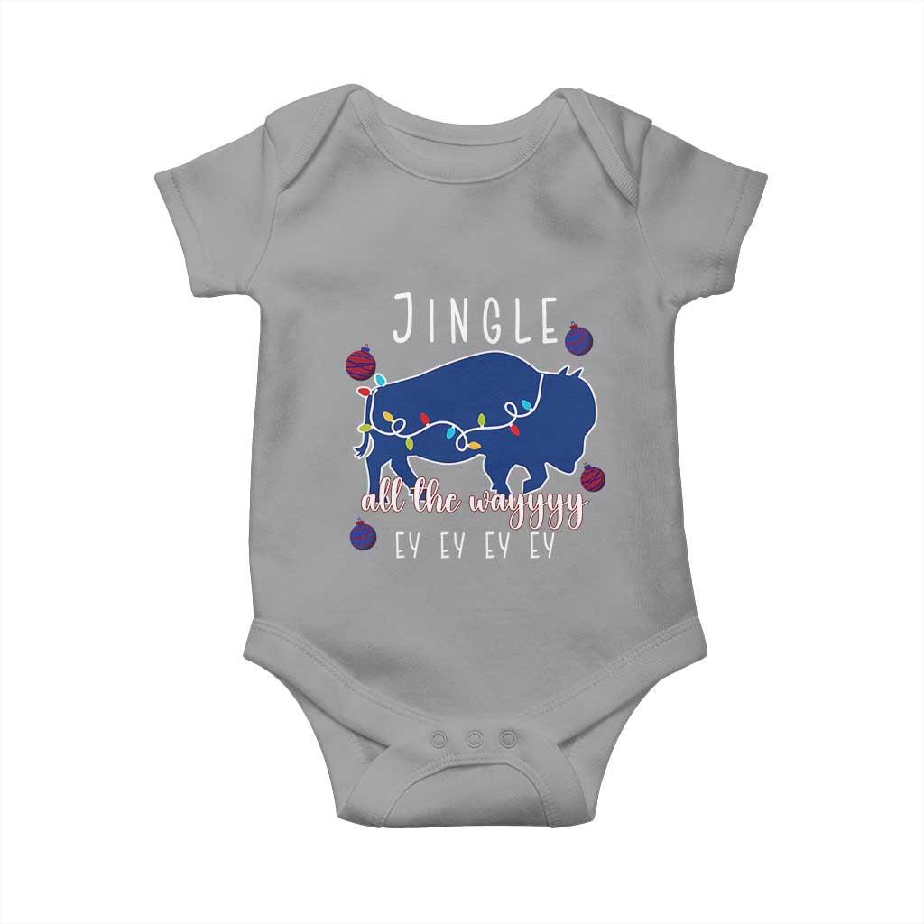 Buffalo Christmas Jingle All the Way Ey Baby Onesie Xmas Lights Funny Holiday Gift TS02 Sport Gray Print Your Wear