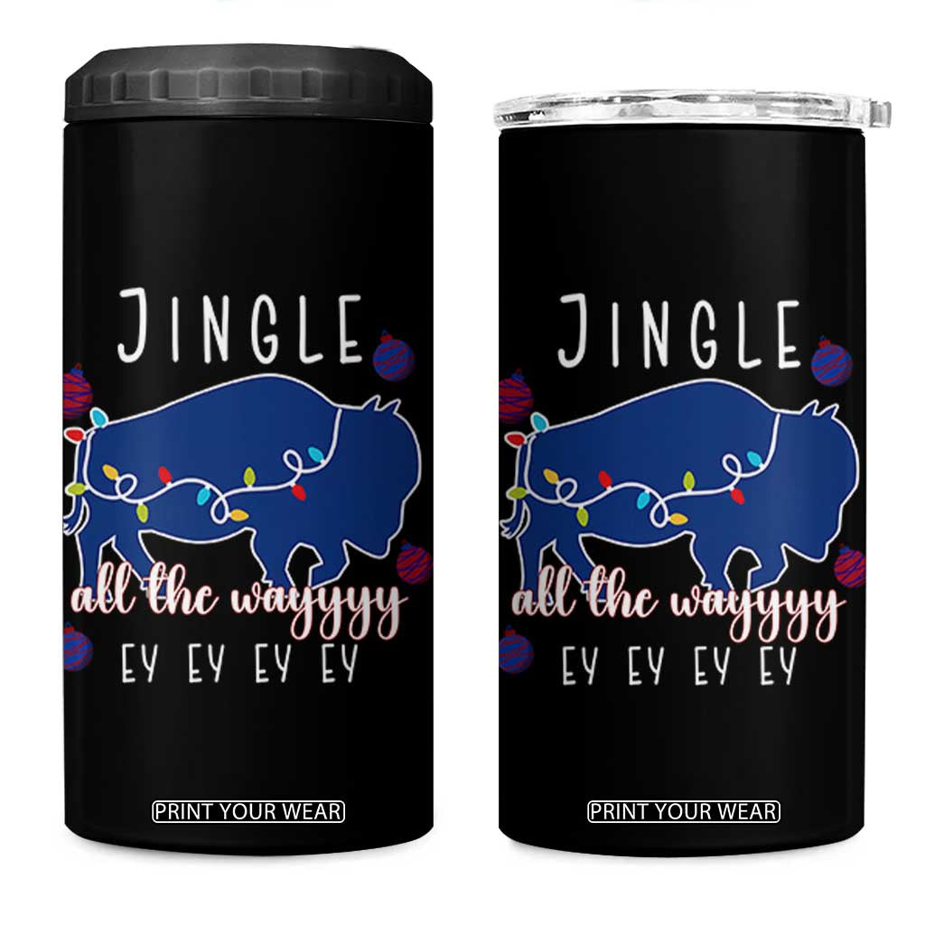 Buffalo Christmas Jingle All the Way Ey 4 in 1 Can Cooler Tumbler Xmas Lights Funny Holiday Gift TS02 One Size: 16 oz Black Print Your Wear