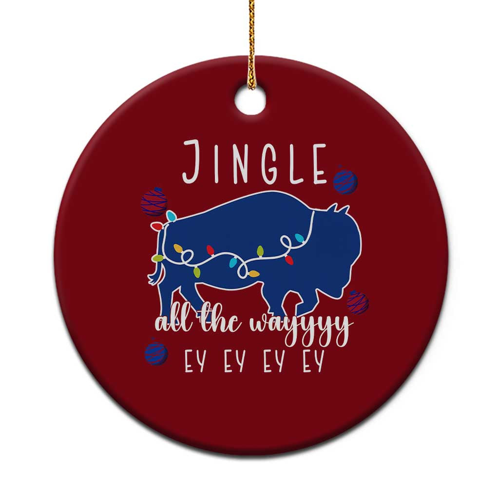 Buffalo Christmas Jingle All the Way Ey Ceramic Ornament Xmas Lights Funny Holiday Gift TS02 1pc Red Print Your Wear