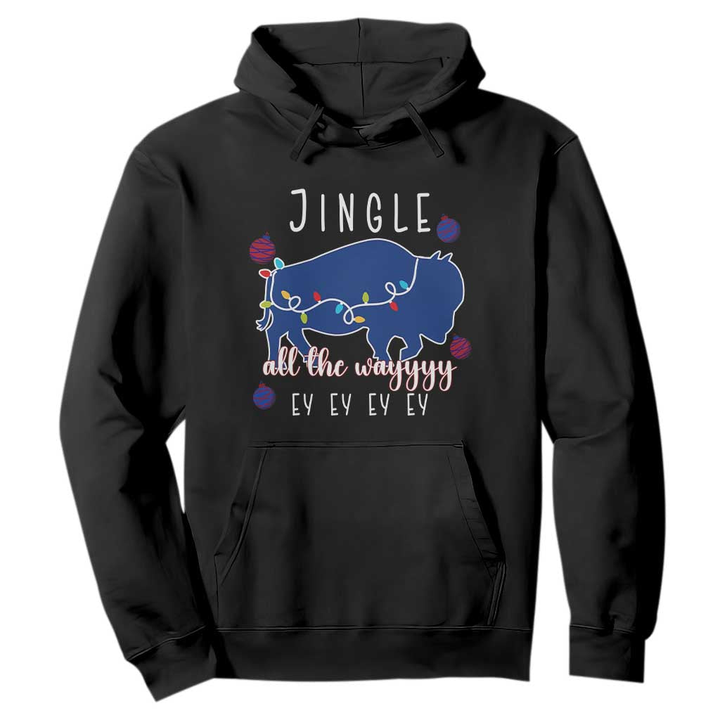 Buffalo Christmas Jingle All the Way Ey Hoodie Xmas Lights Funny Holiday Gift TS02 Black Print Your Wear