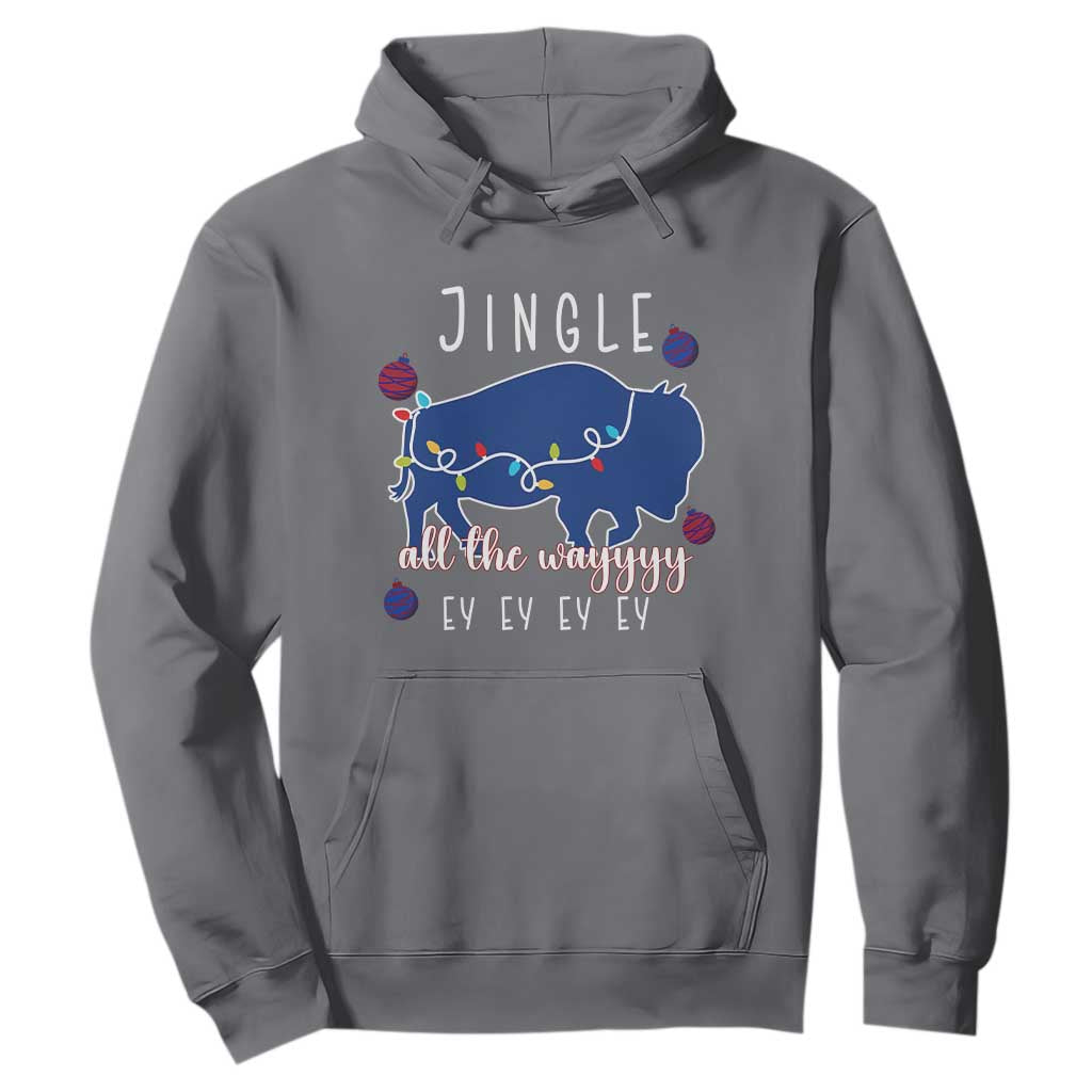 Buffalo Christmas Jingle All the Way Ey Hoodie Xmas Lights Funny Holiday Gift TS02 Charcoal Print Your Wear