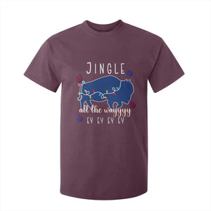 Buffalo Christmas Jingle All the Way Ey T Shirt For Kid Xmas Lights Funny Holiday Gift TS02 Maroon Print Your Wear
