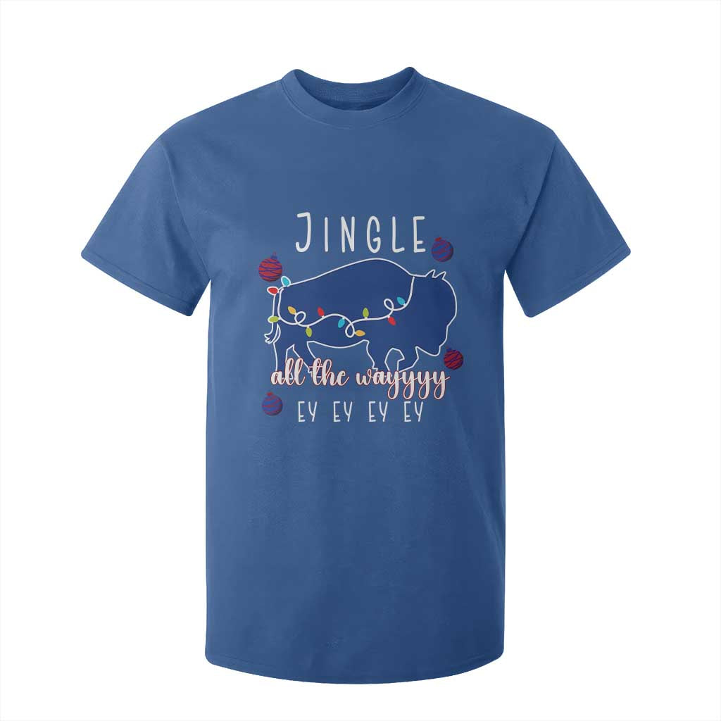 Buffalo Christmas Jingle All the Way Ey T Shirt For Kid Xmas Lights Funny Holiday Gift TS02 Royal Blue Print Your Wear