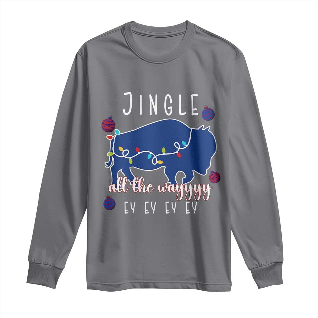 Buffalo Christmas Jingle All the Way Ey Long Sleeve Shirt Xmas Lights Funny Holiday Gift TS02 Charcoal Print Your Wear
