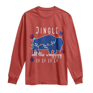 Buffalo Christmas Jingle All the Way Ey Long Sleeve Shirt Xmas Lights Funny Holiday Gift TS02 Red Print Your Wear