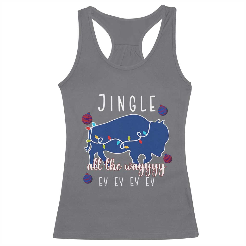 Buffalo Christmas Jingle All the Way Ey Racerback Tank Top Xmas Lights Funny Holiday Gift TS02 Charcoal Print Your Wear