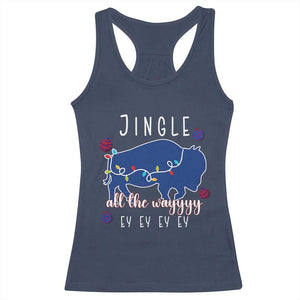 Buffalo Christmas Jingle All the Way Ey Racerback Tank Top Xmas Lights Funny Holiday Gift TS02 Navy Print Your Wear
