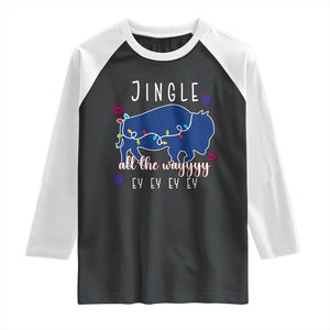 Buffalo Christmas Jingle All the Way Ey Raglan Shirt Xmas Lights Funny Holiday Gift TS02 Black White Print Your Wear