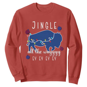 Buffalo Christmas Jingle All the Way Ey Sweatshirt Xmas Lights Funny Holiday Gift TS02 Red Print Your Wear