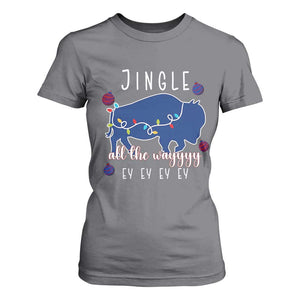 Buffalo Christmas Jingle All the Way Ey T Shirt For Women Xmas Lights Funny Holiday Gift TS02 Charcoal Print Your Wear