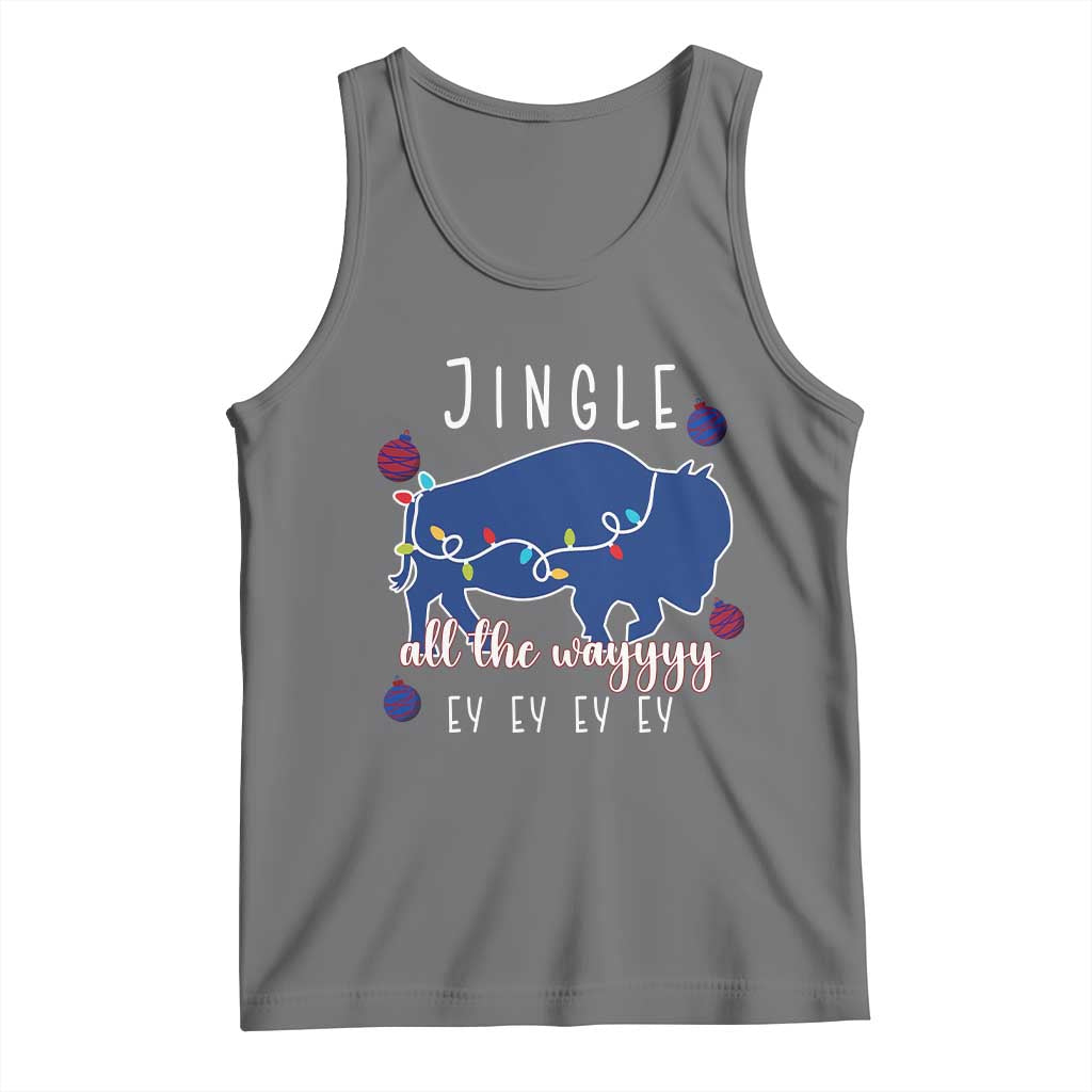 Buffalo Christmas Jingle All the Way Ey Tank Top Xmas Lights Funny Holiday Gift TS02 Black Heather Print Your Wear