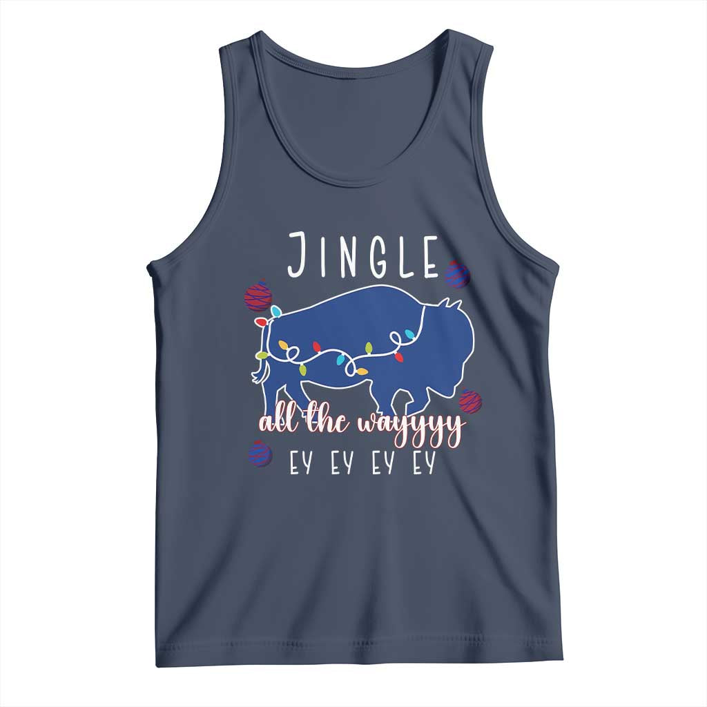 Buffalo Christmas Jingle All the Way Ey Tank Top Xmas Lights Funny Holiday Gift TS02 Navy Print Your Wear
