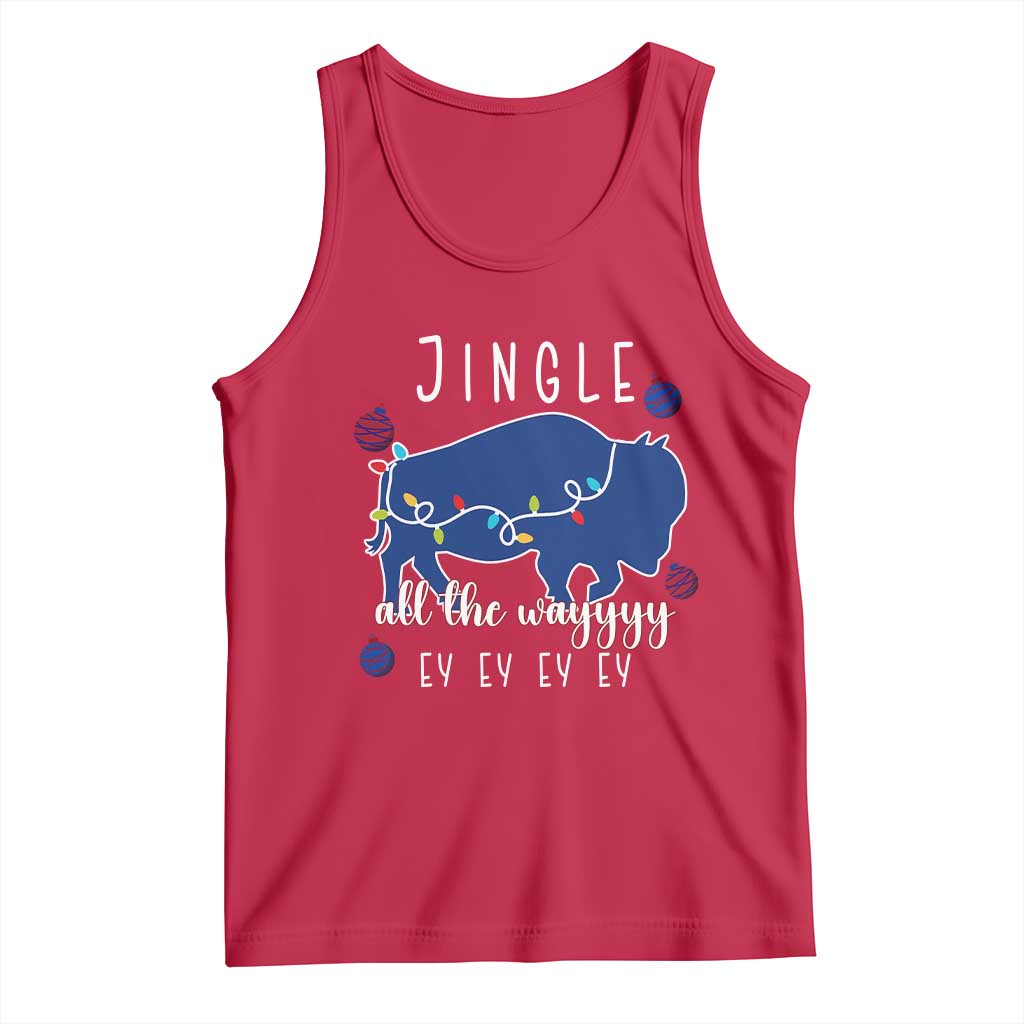 Buffalo Christmas Jingle All the Way Ey Tank Top Xmas Lights Funny Holiday Gift TS02 Red Print Your Wear
