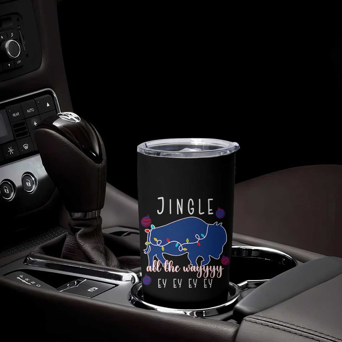 Buffalo Christmas Jingle All the Way Ey Tumbler Cup Xmas Lights Funny Holiday Gift TS02 Print Your Wear