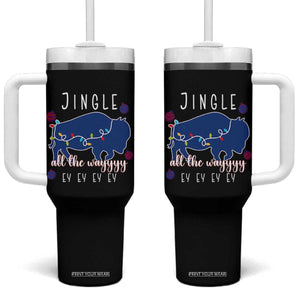 Buffalo Christmas Jingle All the Way Ey Tumbler With Handle Xmas Lights Funny Holiday Gift TS02 One Size: 40 oz Black Print Your Wear