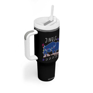 Buffalo Christmas Jingle All the Way Ey Tumbler With Handle Xmas Lights Funny Holiday Gift TS02 Print Your Wear