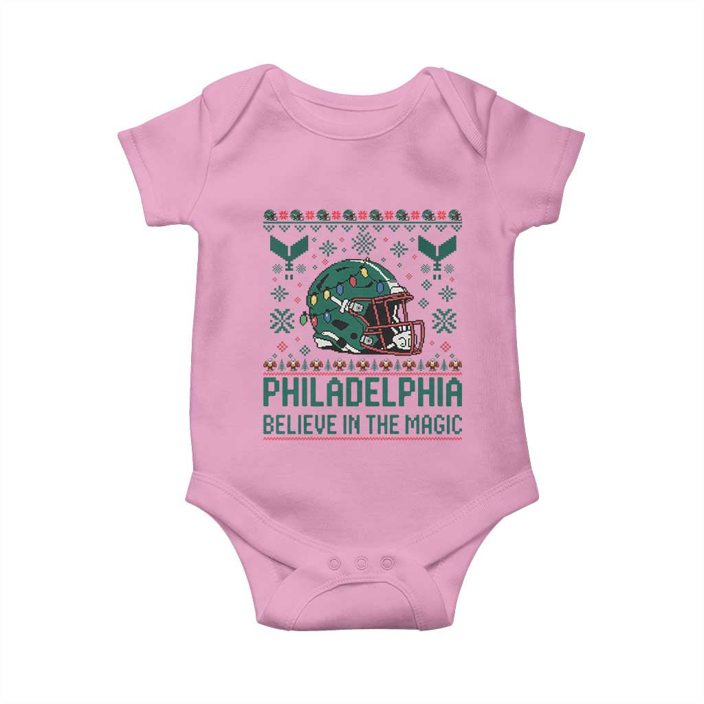 Philadelphia Believe in the Magic Baby Onesie Retro Philly PFE Sport Fans Christmas Gift TS02 Light Pink Print Your Wear