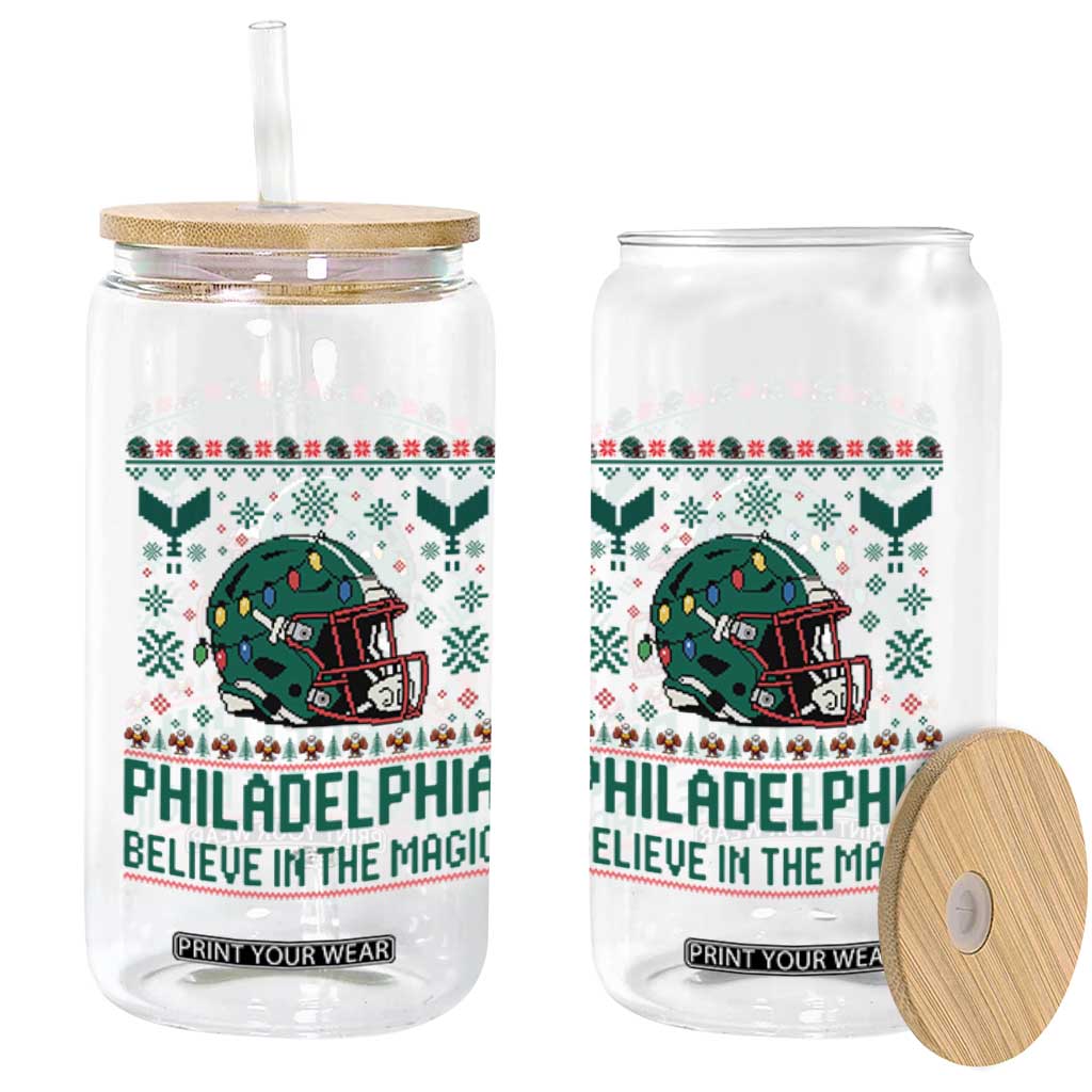 Philadelphia Believe in the Magic Glass Can Retro Philly PFE Sport Fans Christmas Gift TS02 Print Your Wear