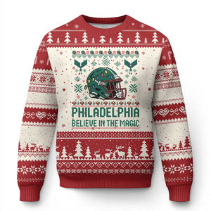 Philadelphia Believe in the Magic Ugly Christmas Sweater Retro Philly PFE Sport Fans Christmas Gift TS02 Beige Red Print Your Wear
