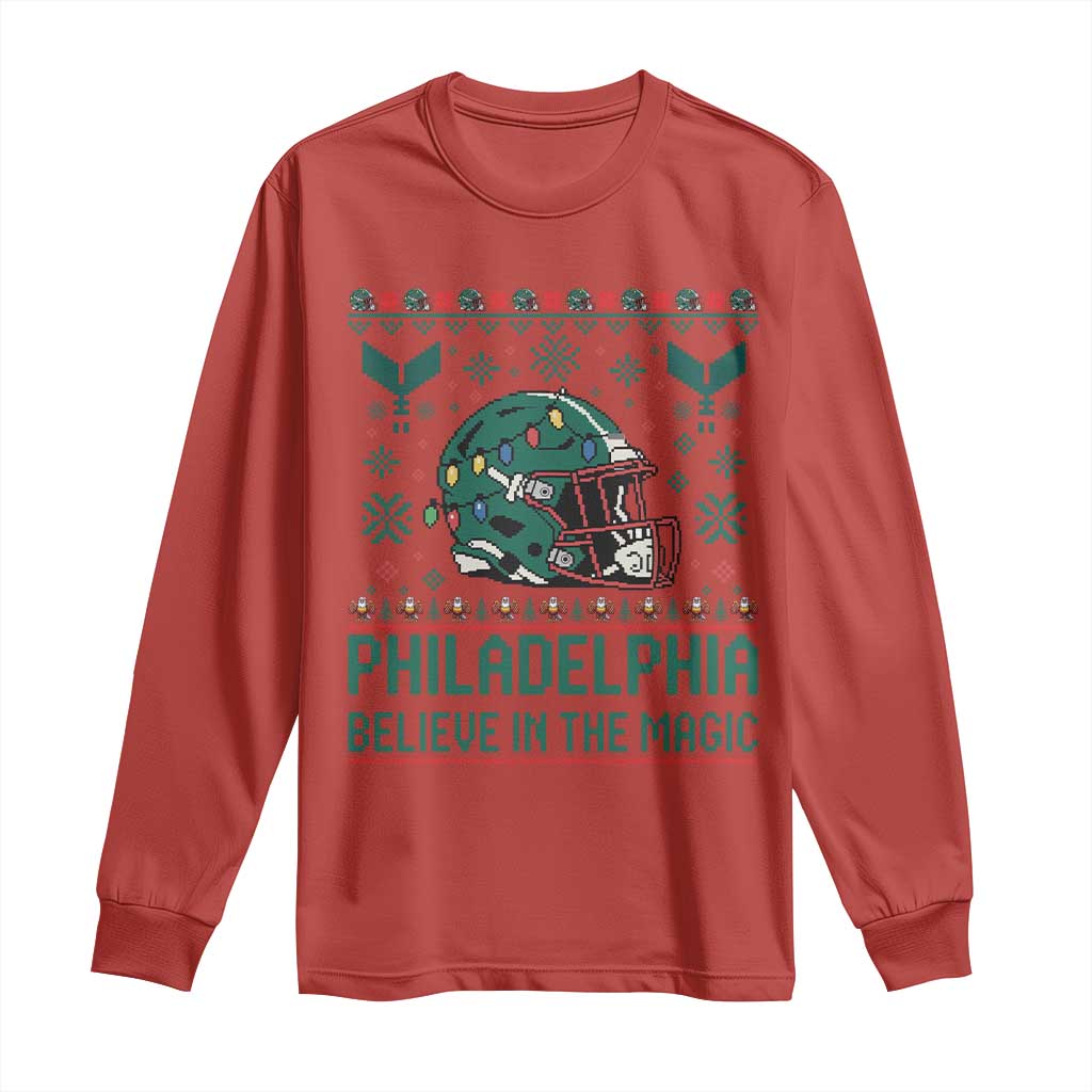 Philadelphia Believe in the Magic Long Sleeve Shirt Retro Philly PFE Sport Fans Christmas Gift TS02 Red Print Your Wear