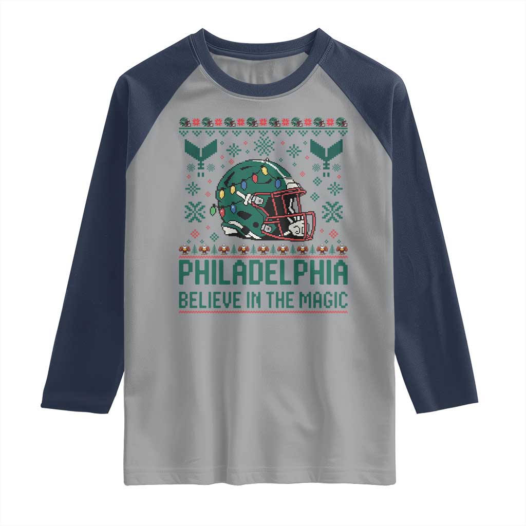 Philadelphia Believe in the Magic Raglan Shirt Retro Philly PFE Sport Fans Christmas Gift TS02 Sport Gray Navy Print Your Wear