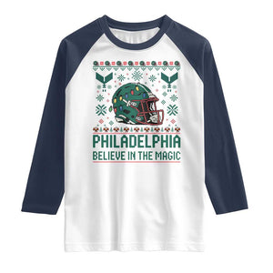 Philadelphia Believe in the Magic Raglan Shirt Retro Philly PFE Sport Fans Christmas Gift TS02 White Navy Print Your Wear