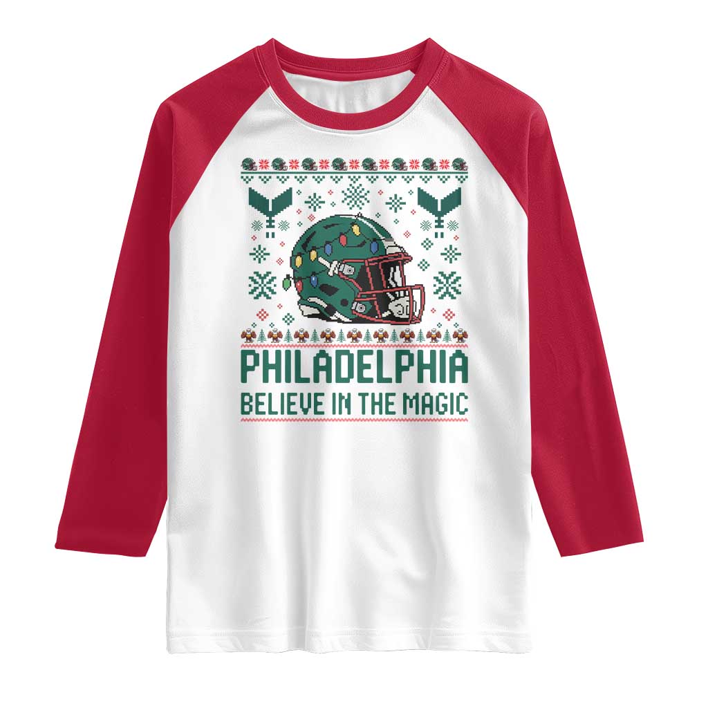 Philadelphia Believe in the Magic Raglan Shirt Retro Philly PFE Sport Fans Christmas Gift TS02 White Red Print Your Wear