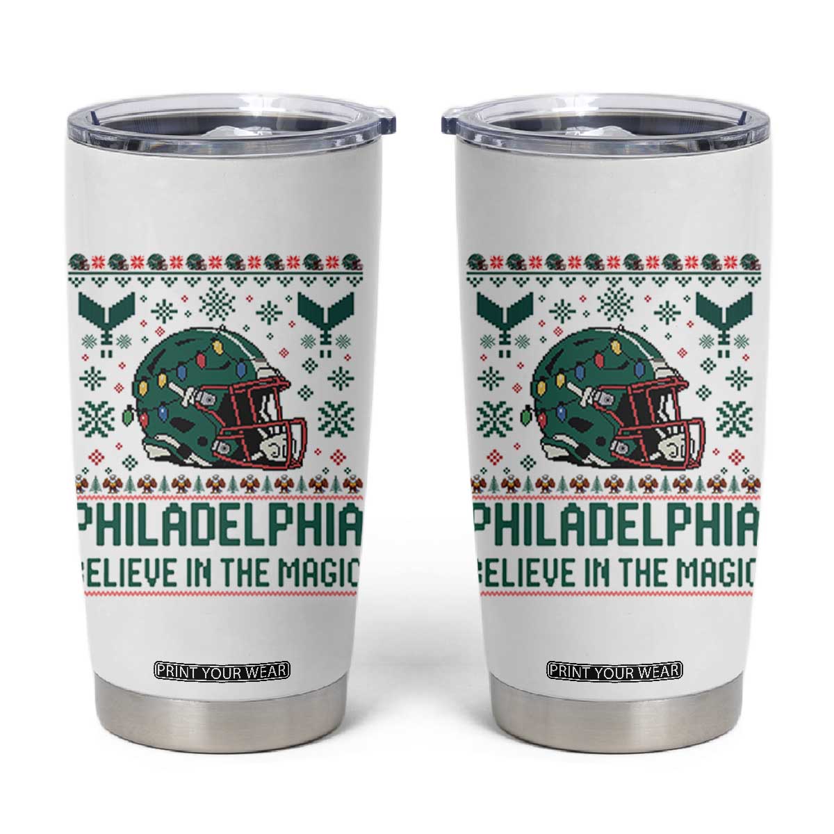 Philadelphia Believe in the Magic Tumbler Cup Retro Philly PFE Sport Fans Christmas Gift TS02 White Print Your Wear