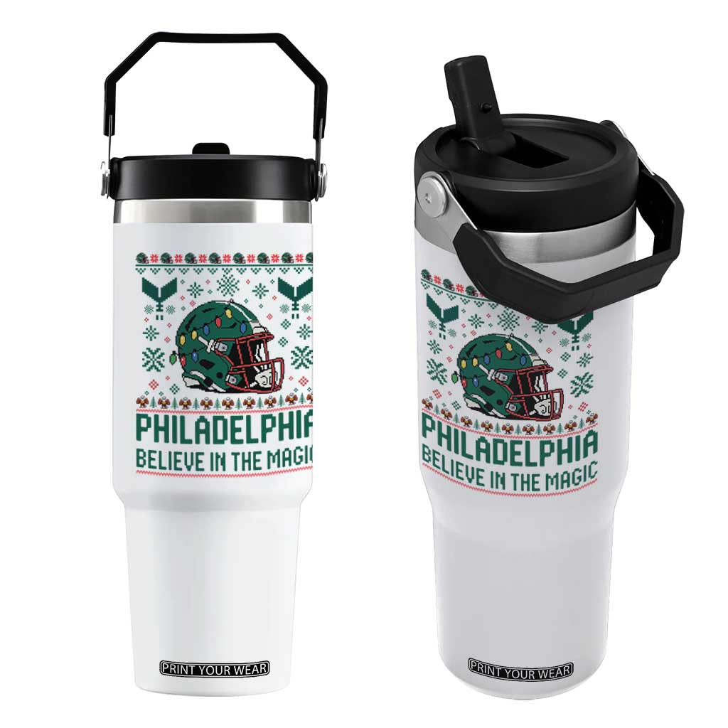 Philadelphia Believe in the Magic Flip Straw Tumbler Retro Philly PFE Sport Fans Christmas Gift TS02 One Size: 30 oz White Print Your Wear
