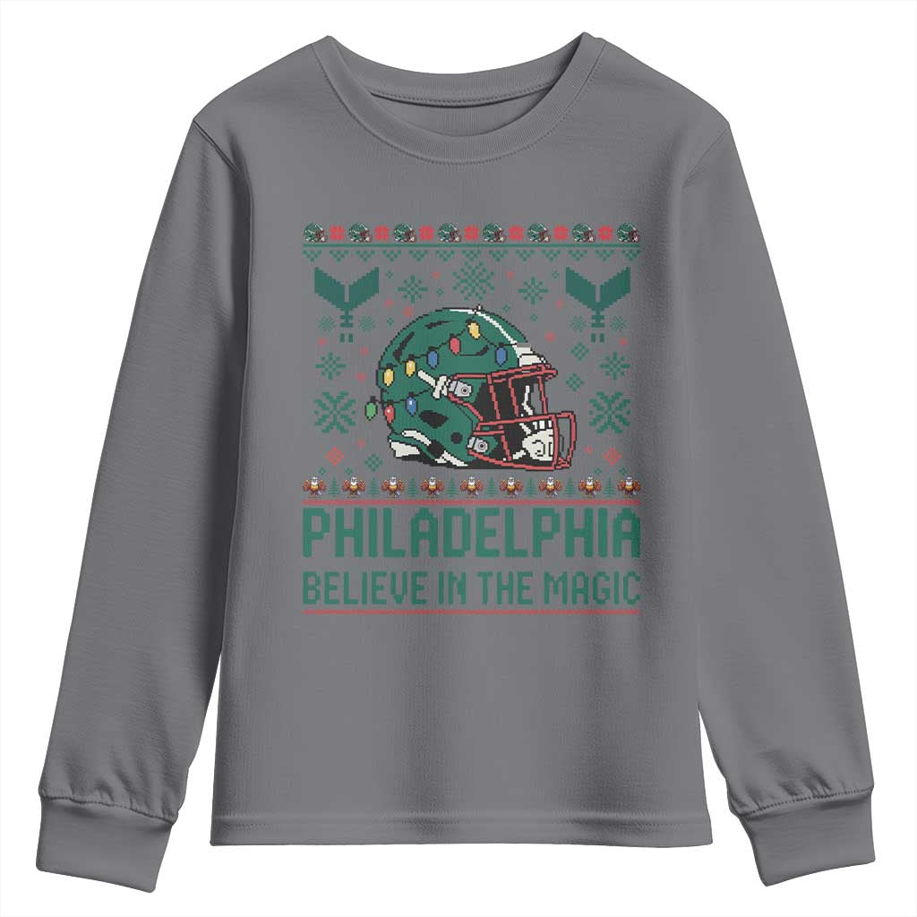 Philadelphia Believe in the Magic Youth Sweatshirt Retro Philly PFE Sport Fans Christmas Gift TS02 Charcoal Print Your Wear