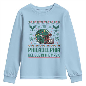 Philadelphia Believe in the Magic Youth Sweatshirt Retro Philly PFE Sport Fans Christmas Gift TS02 Light Blue Print Your Wear
