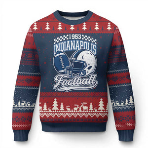 Vintage Indy Sport Fans IFC Retro 1953 Throwback Ugly Christmas Sweater TS02 Navy Red Print Your Wear