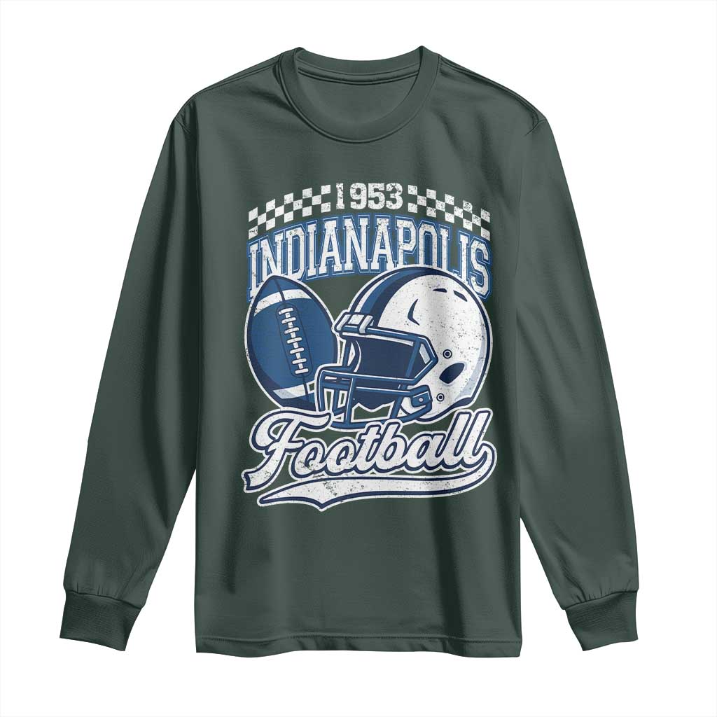 Vintage Indy Sport Fans IFC Retro 1953 Throwback Long Sleeve Shirt TS02 Dark Forest Green Print Your Wear