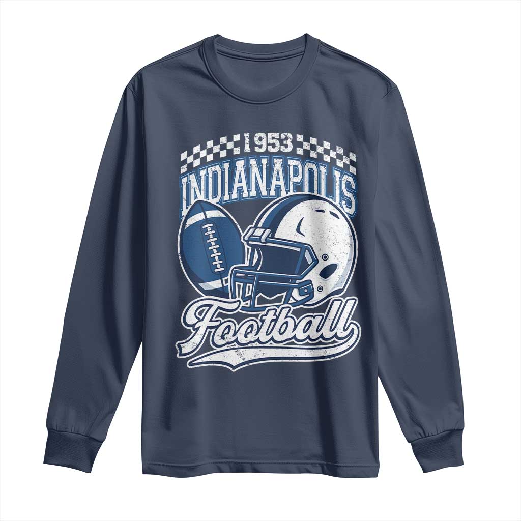 Vintage Indy Sport Fans IFC Retro 1953 Throwback Long Sleeve Shirt TS02 Navy Print Your Wear