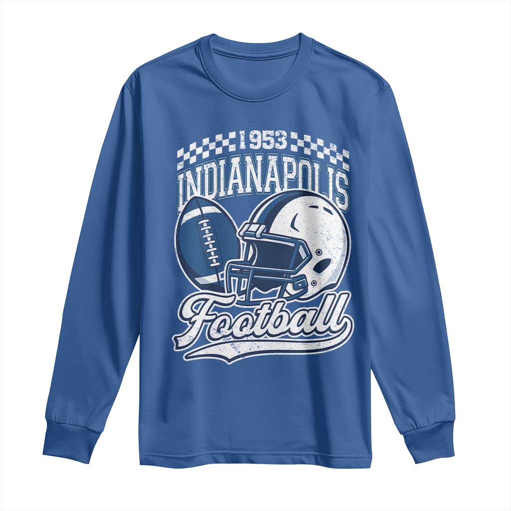 Vintage Indy Sport Fans IFC Retro 1953 Throwback Long Sleeve Shirt TS02 Royal Blue Print Your Wear